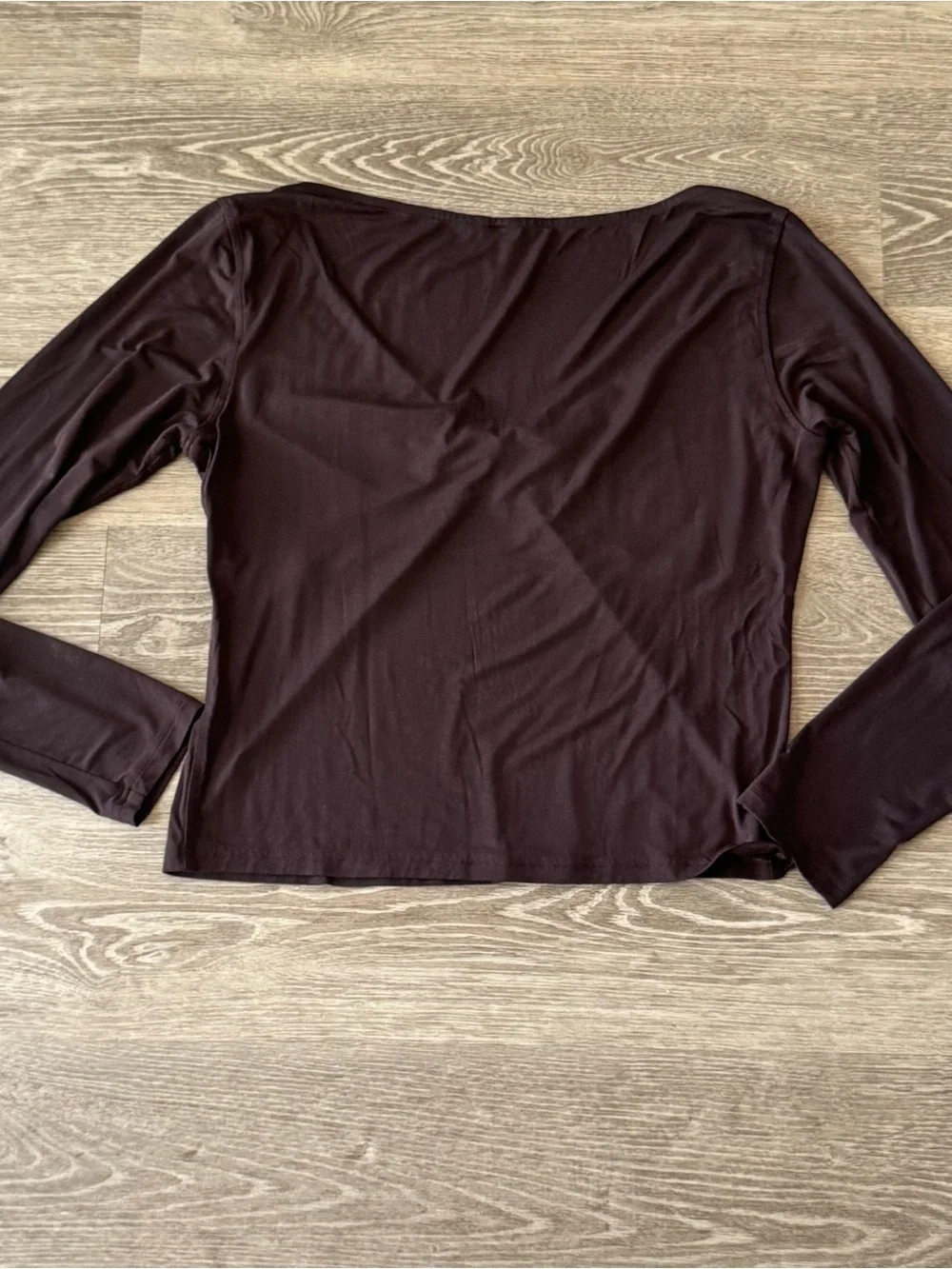 LULULEMON Modal Silk Blend V-Neck Long-Sleeve Shirt Espresso Brown Size XL